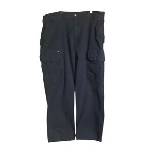 Duluth Trading Flex Fire Hose Cargo Pants Mens 42x30 Navy Relaxed Work Utility